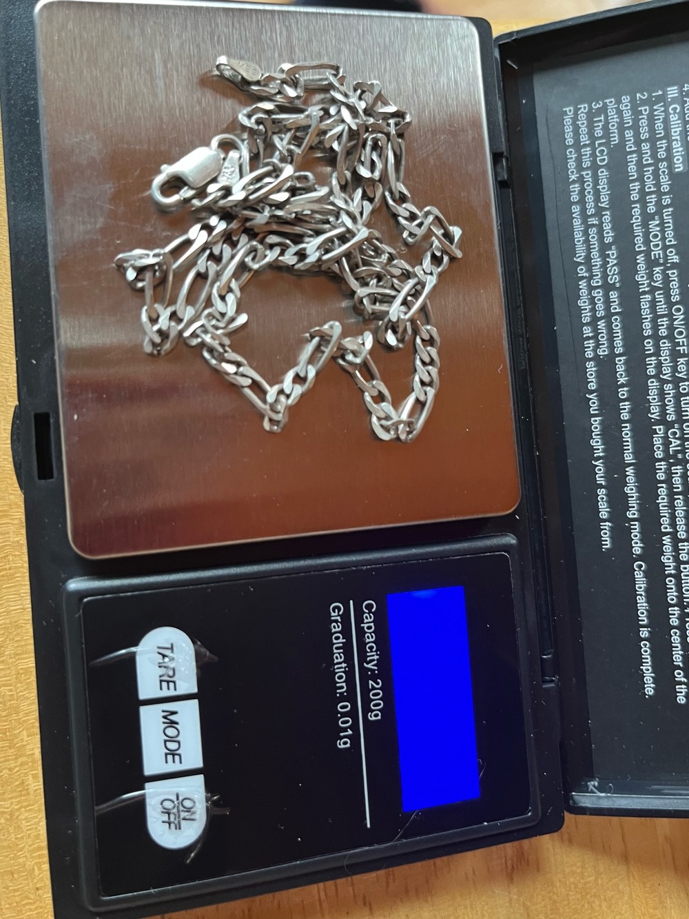 Sterling Silver Chain Necklace 11.53g